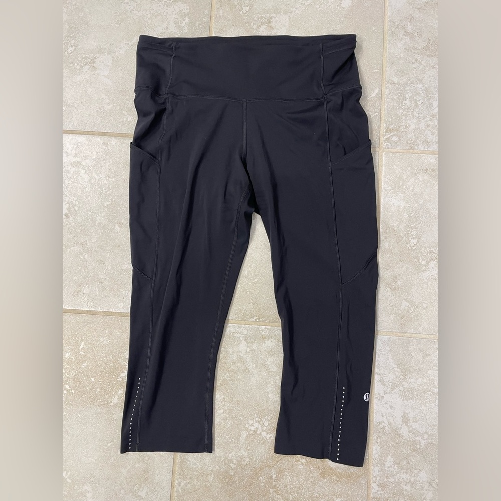 Lululemon fast and free crop black leggings pants